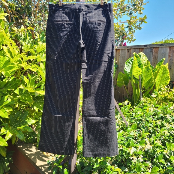 Express Design Studio Editor Mid Rise Bootcut Pinstripe Dress Pants Size 6R - Picture 2 of 11